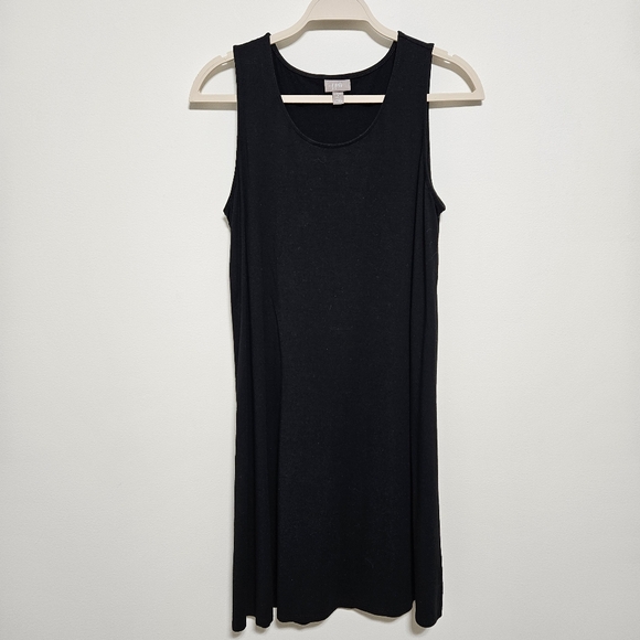 J. Jill Womens Sleeveless A-Line Tank Jersey Midi Dress Flowy Boho Black MP - Picture 2 of 11